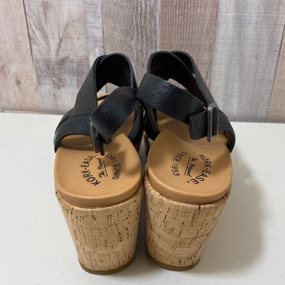 Kork-Ease women's Shoes black cork wedges shoe SIZE US11 PREOWNED Very Good Cond - Picture 6 of 6
